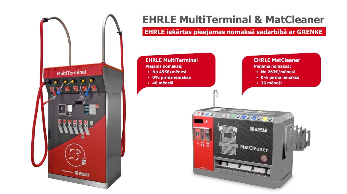 EHRLE iekārtas nomaksā sadarbībā ar GRENKE